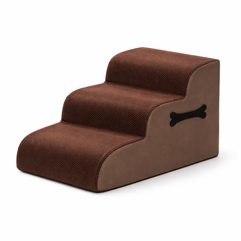 Orthopedic Dog Stairs -  Soft Non-Slip Pet Steps with Gentle Ramp