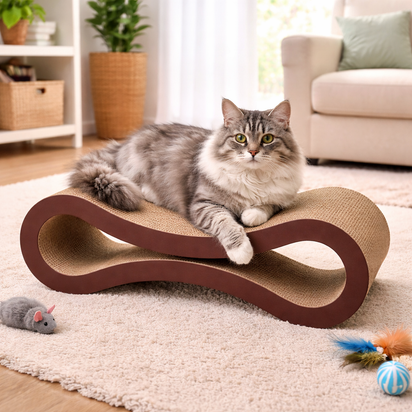 Infinity Cat Scratcher Lounge - Cardboard Scratching Bed for Cats