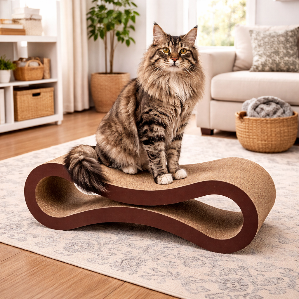 Infinity Cat Scratcher Lounge - Cardboard Scratching Bed for Cats