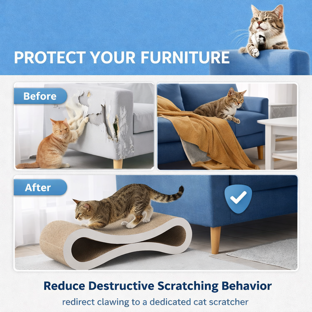 Infinity Cat Scratcher Lounge - Cardboard Scratching Bed for Cats