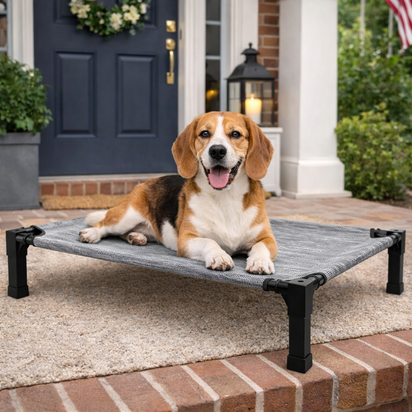 Premium Elevated Cooling Dog Bed – Breathable Raised Mesh Pet Cot