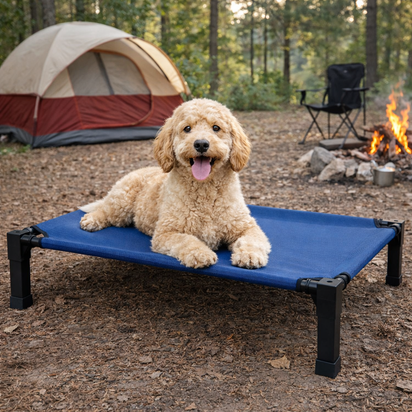 Premium Elevated Cooling Dog Bed – Breathable Raised Mesh Pet Cot