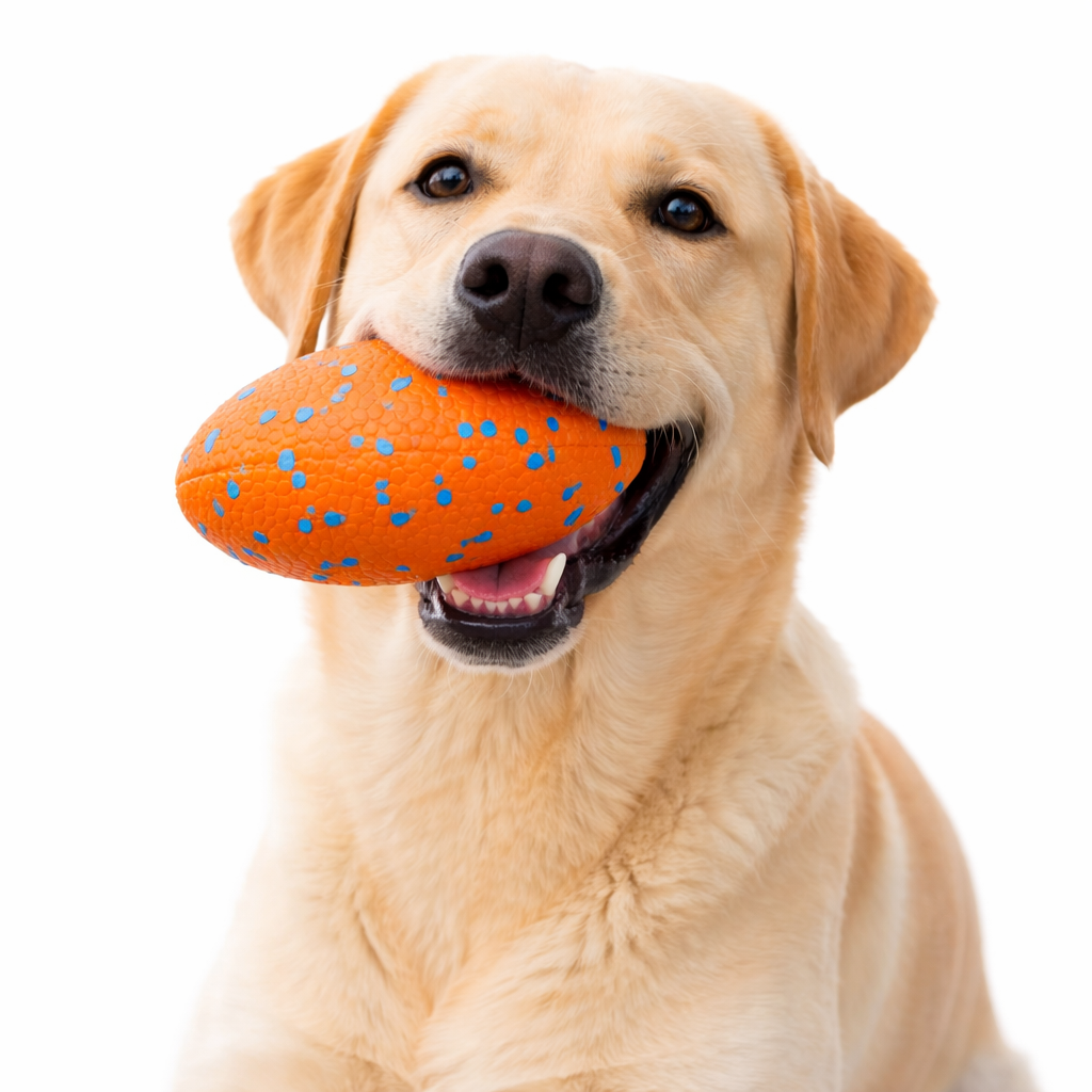 Dog Football Toy for Aggressive Chewers – Indestructible Floating Rugby Ball for Medium & Large Dogs