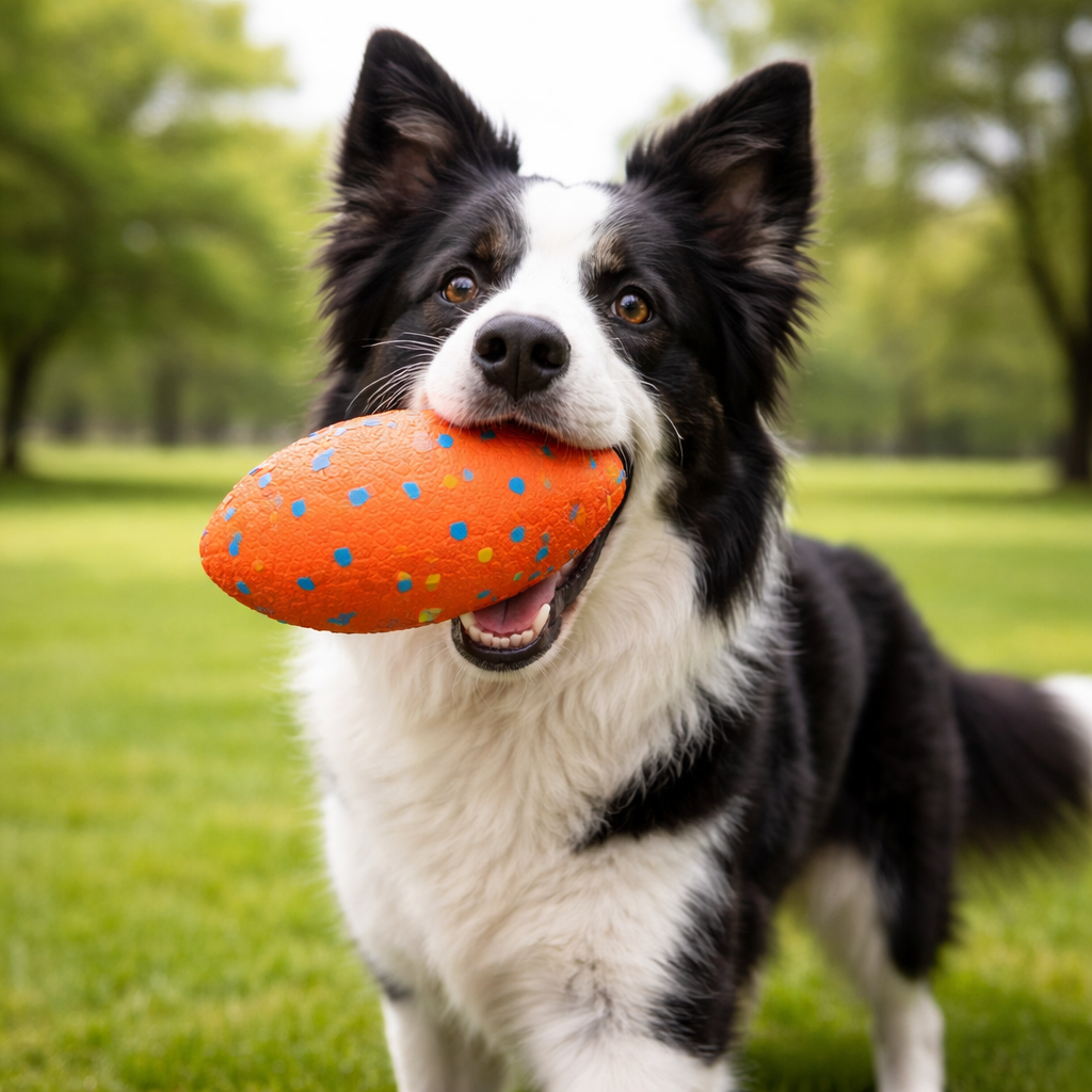 Dog Football Toy for Aggressive Chewers – Indestructible Floating Rugby Ball for Medium & Large Dogs