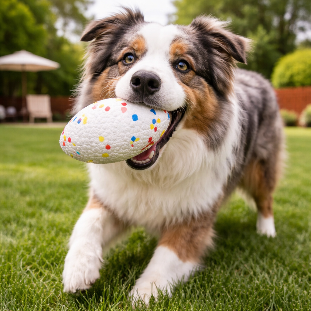 Dog Football Toy for Aggressive Chewers – Indestructible Floating Rugby Ball for Medium & Large Dogs