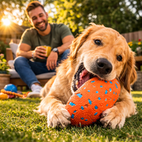 Dog Football Toy for Aggressive Chewers – Indestructible Floating Rugby Ball for Medium & Large Dogs