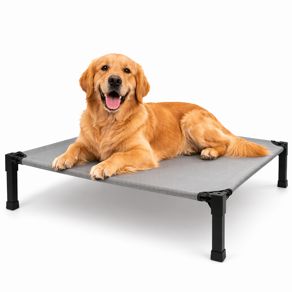 Premium Elevated Cooling Dog Bed – Breathable Raised Mesh Pet Cot