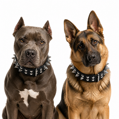 Spiked Faux Dog Collar & Leash Set