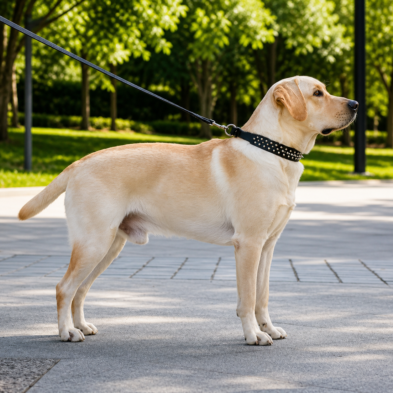 Spiked Faux Dog Collar & Leash Set