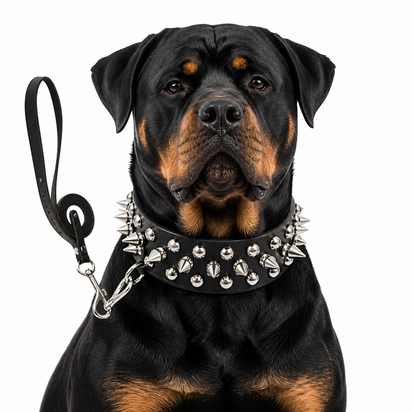 Spiked Faux Dog Collar & Leash Set