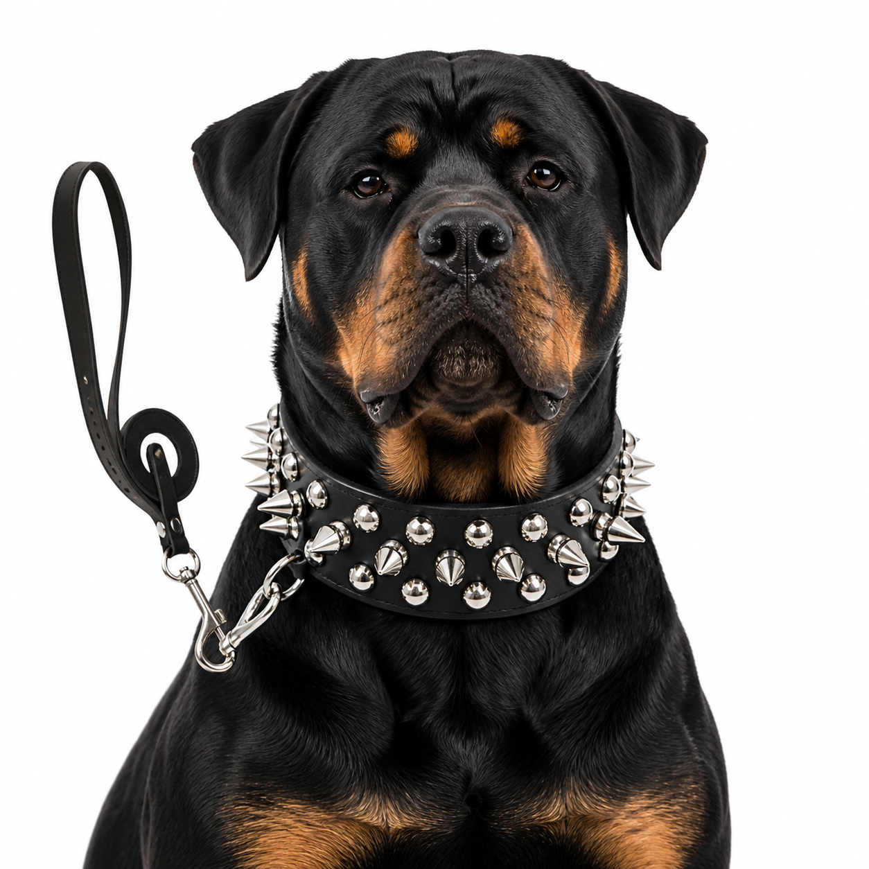 Spiked Faux Dog Collar & Leash Set