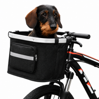 Foldable Dog Bike Basket Carrier for Small Cats and Dogs