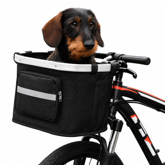 Foldable Dog Bike Basket Carrier for Small Cats and Dogs