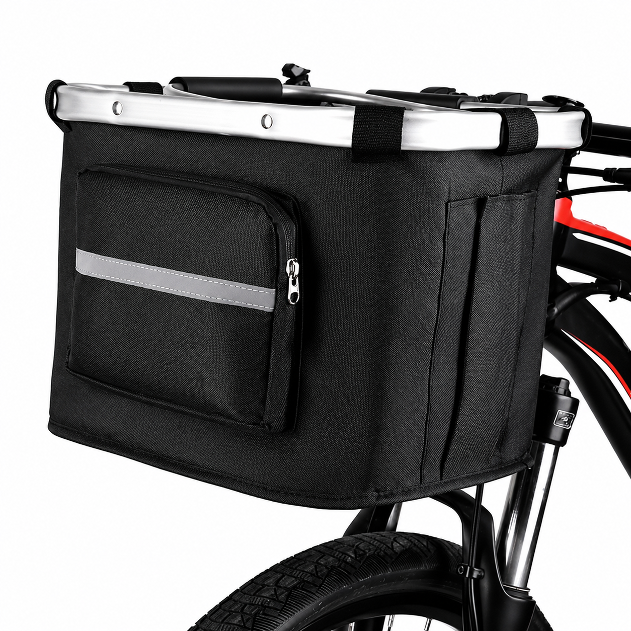Foldable Dog Bike Basket Carrier for Small Cats and Dogs