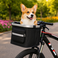 Foldable Dog Bike Basket Carrier for Small Cats and Dogs
