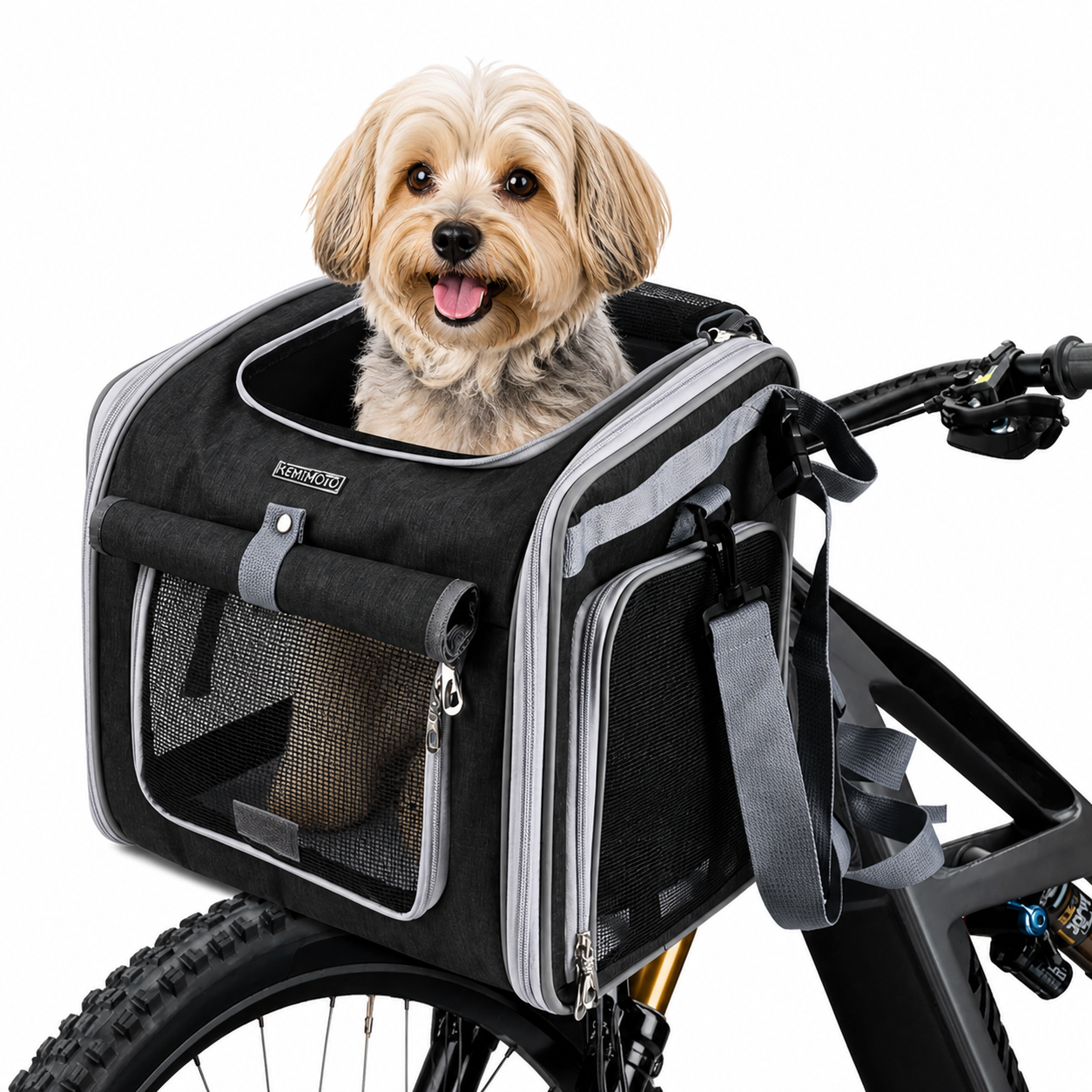Expandable Dog Bike Basket Carrier for Small Pets