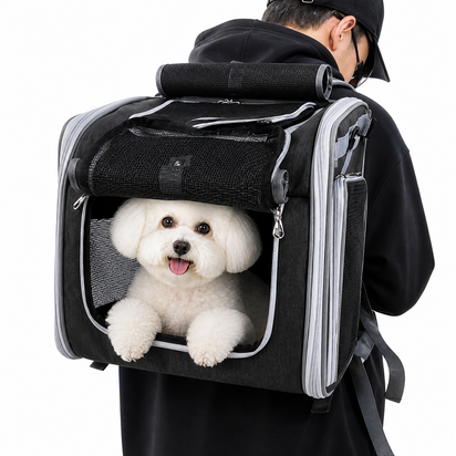 Expandable Dog Bike Basket Carrier for Small Pets