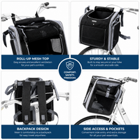 Expandable Dog Bike Basket Carrier for Small Pets
