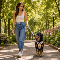 Plaid Reflective Dog Harness & Leash Set