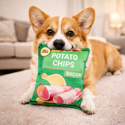 Dog Crisps Squeaky Chew Toy