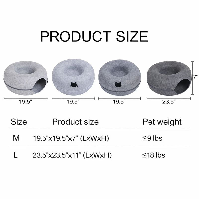 Cat Tunnel Bed — Size guide