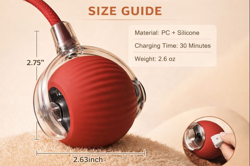 Smart Rolling Play Cat & Dog Ball Toy — Size guide