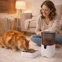 Smart Pet Food Dispenser - 10-Meal Programming & Anti-Clog