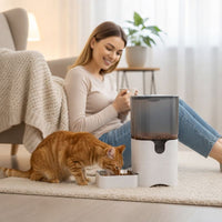 Smart Pet Food Dispenser - 10-Meal Programming & Anti-Clog