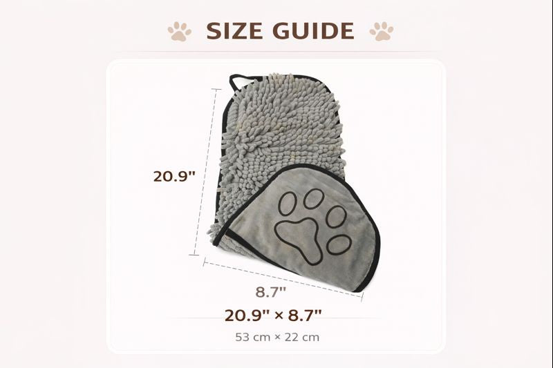 Super Absorbent Pet Bath Towel — Size guide