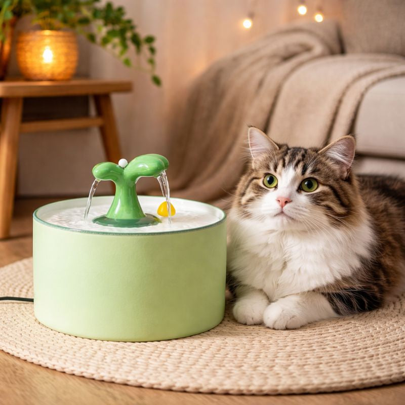 Automatic Ceramic Cat Water Fountain Dispenser