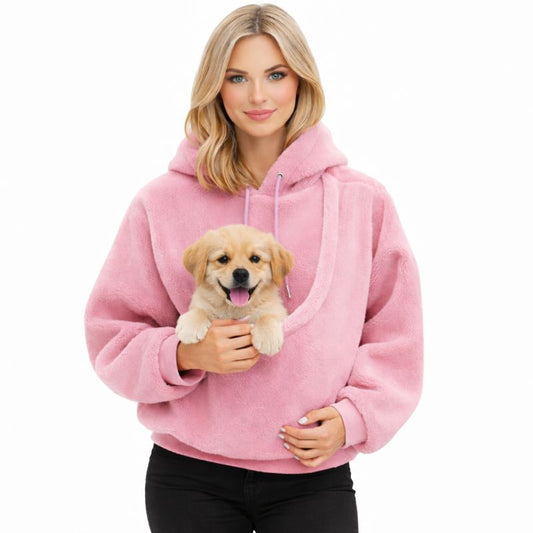 Unisex Pet Carrier Hoodie Plush Sweatshirt