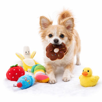 Dog Plush Toy Set (7 Pack) – Squeaky Chew Toys for Puppies & Small Dogs