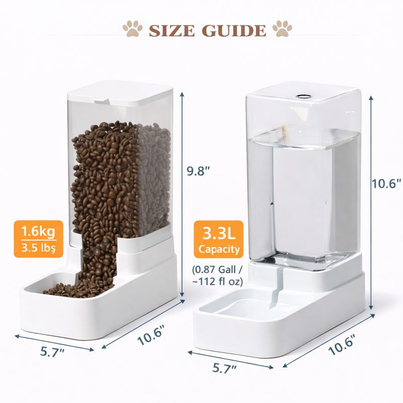 Automatic Pet Feeder and Water Dispenser — Size guide