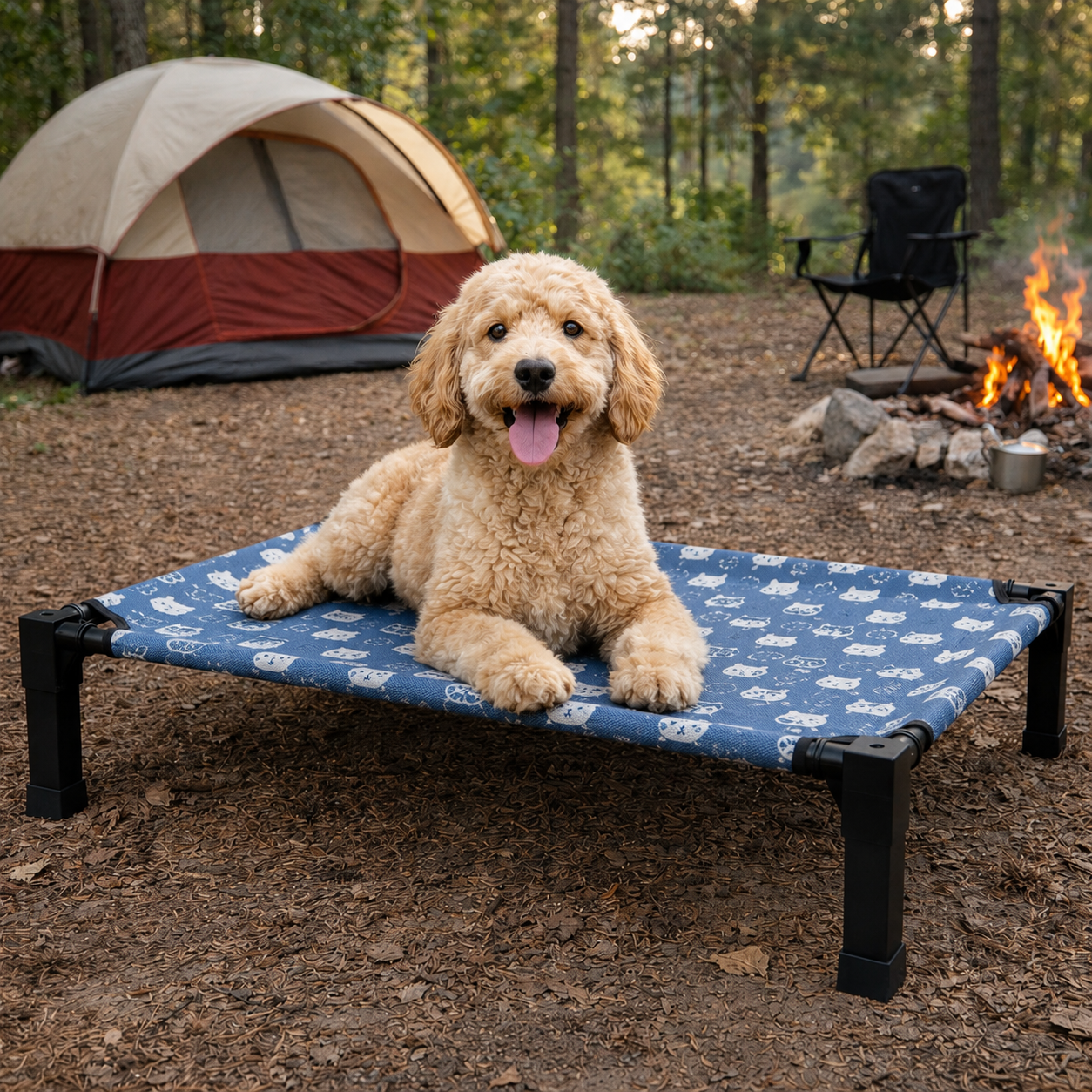 Premium Elevated Cooling Dog Bed – Breathable Raised Mesh Pet Cot