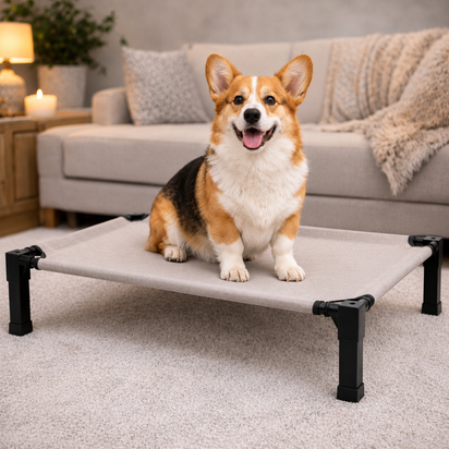 Premium Elevated Cooling Dog Bed – Breathable Raised Mesh Pet Cot