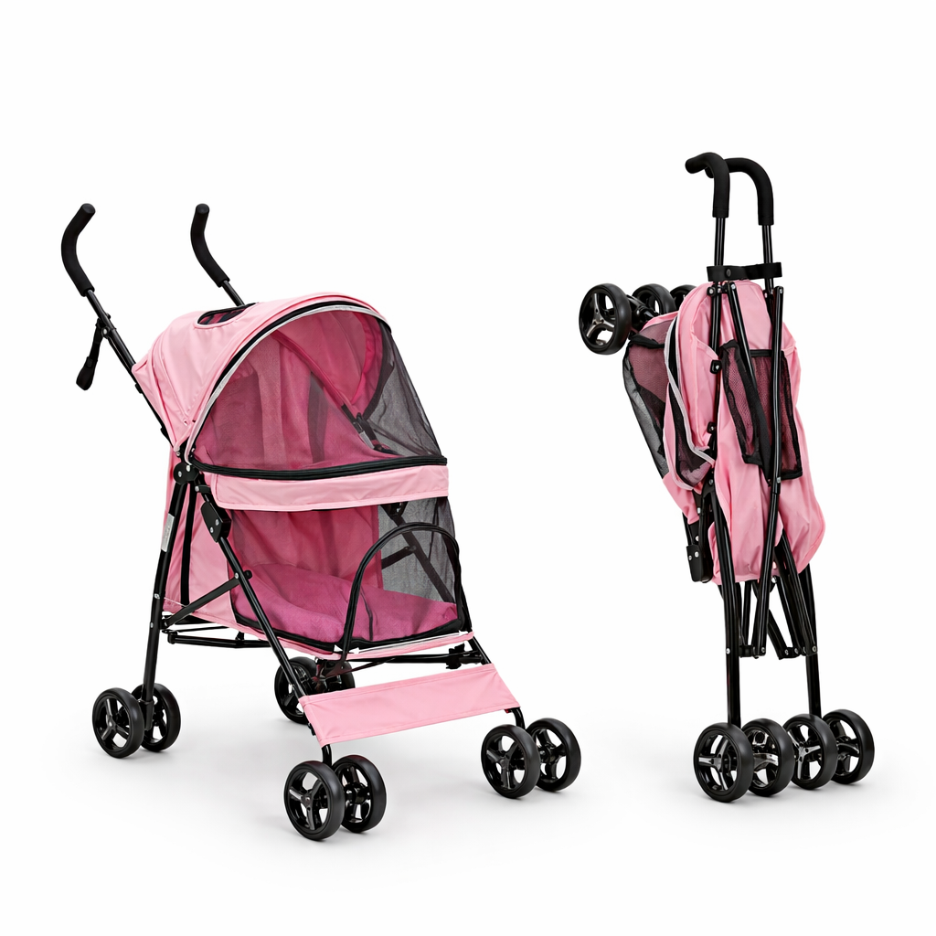 Foldable Lightweight Pet Stroller for Dogs & Cats