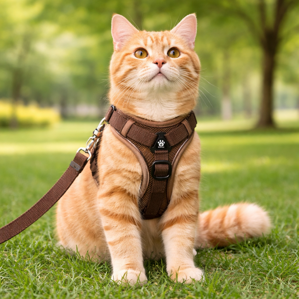 Reflective Cat Harness & Leash Set – Breathable Mesh, Adjustable Comfort Fit
