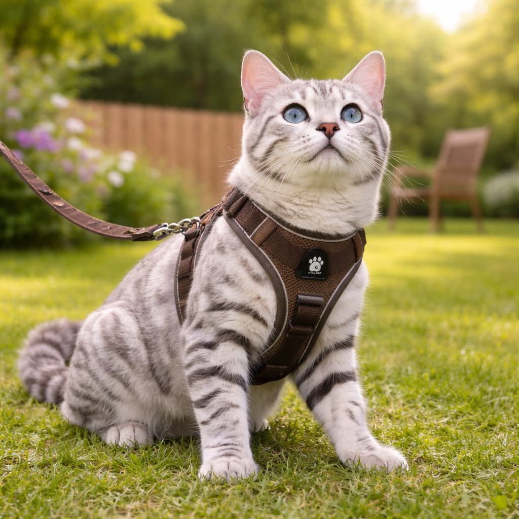 Reflective Cat Harness & Leash Set – Breathable Mesh, Adjustable Comfort Fit