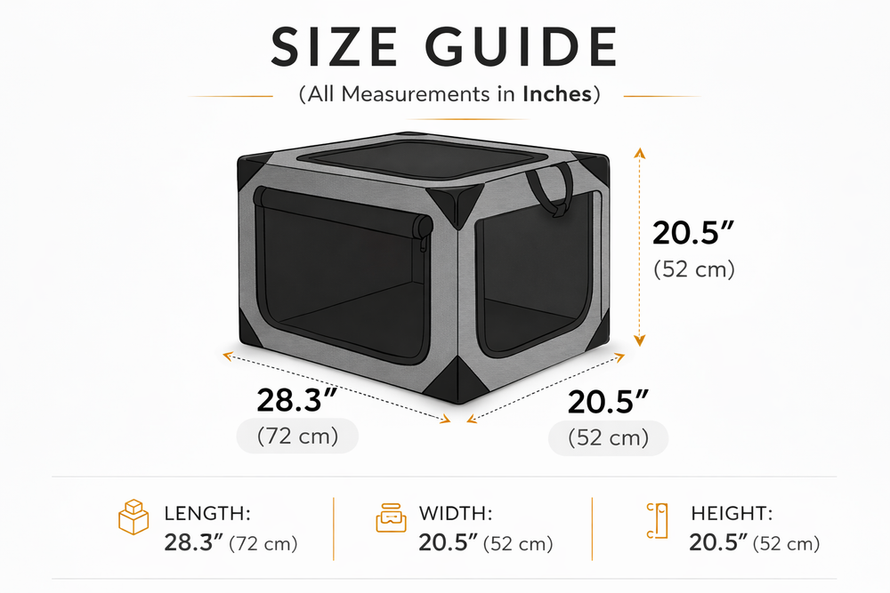 Ultimate Travel Crate for Large Dogs — Size guide