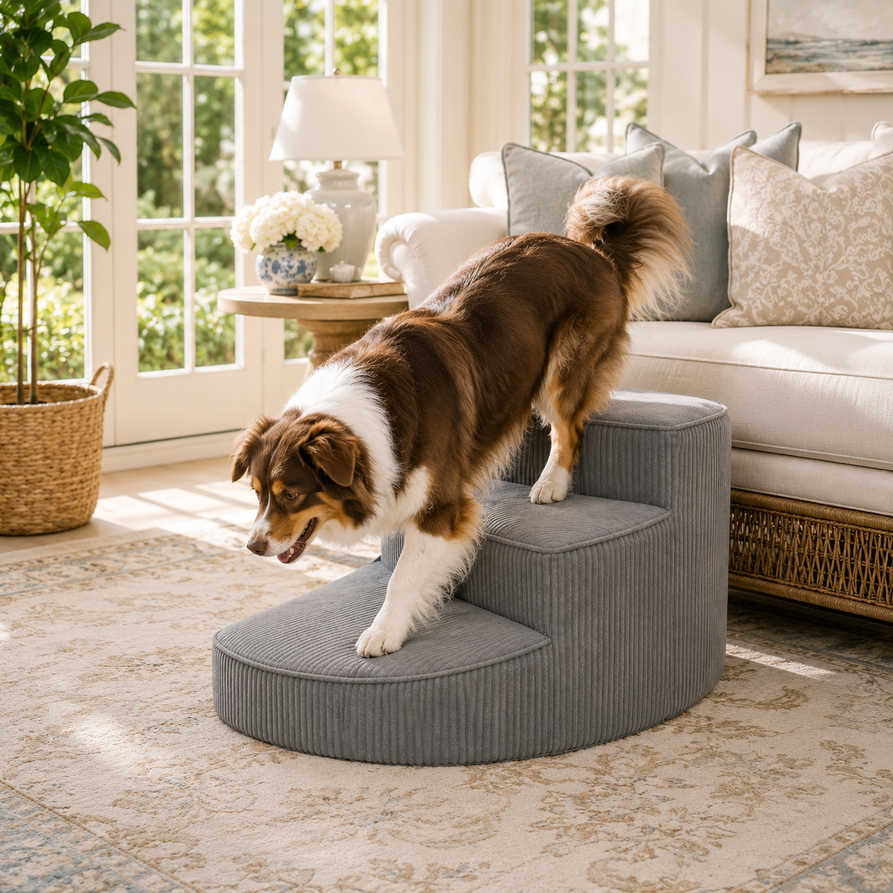 Orthopedic Dog Stairs for Couch - Non-Slip Foam Pet Steps