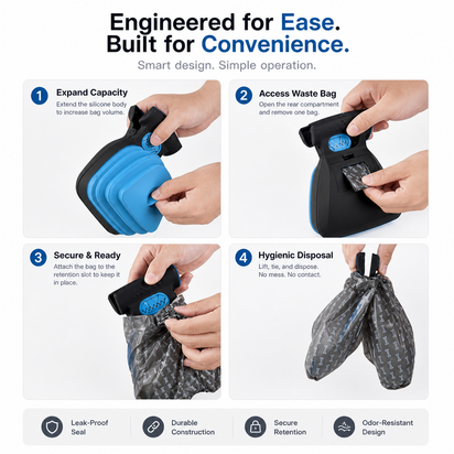Foldable Dog Pooper Scooper with Waste Bags