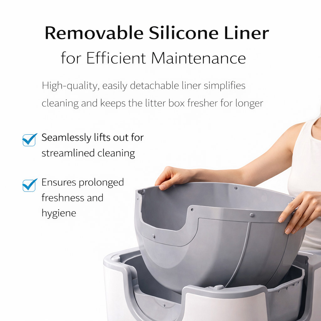 Automatic Self-Cleaning Cat Litter Box – Open-Top, Odor Control, Smart Safety Sensors