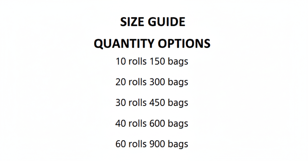 Eco-Friendly Dog Poop Bag — Size guide