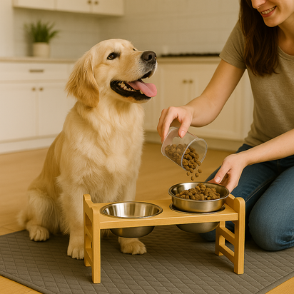 Elevated Bamboo Pet Feeder Stand