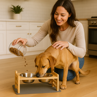Elevated Bamboo Pet Feeder Stand