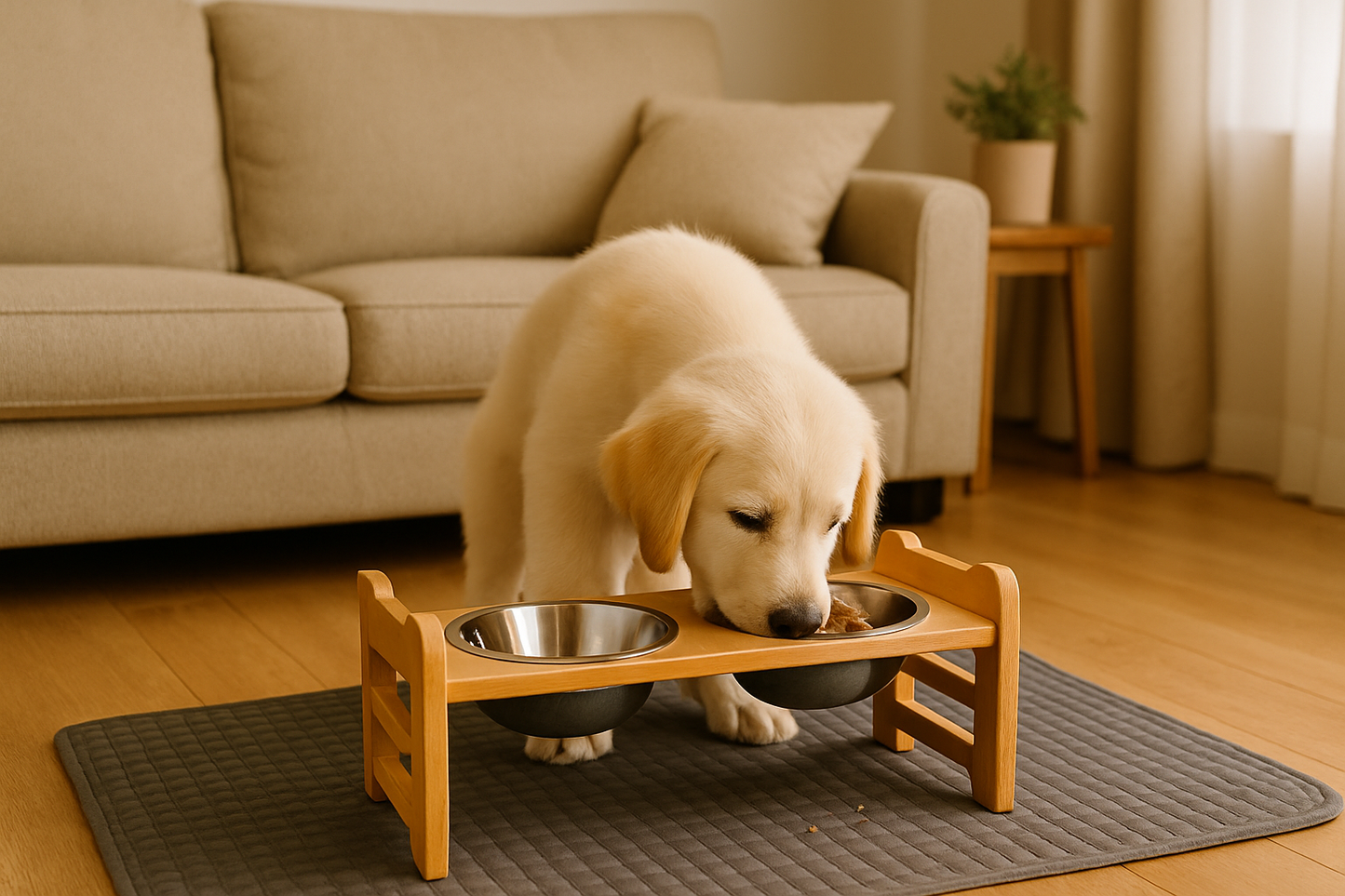 Elevated Bamboo Pet Feeder Stand