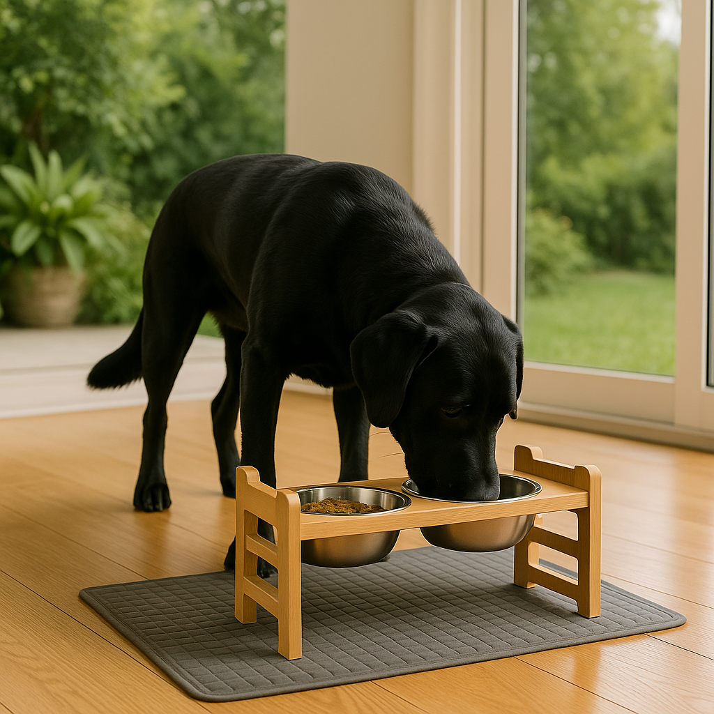 Elevated Bamboo Pet Feeder Stand