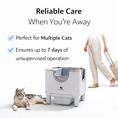 Automatic Self-Cleaning Cat Litter Box – Open-Top, Odor Control, Smart Safety Sensors