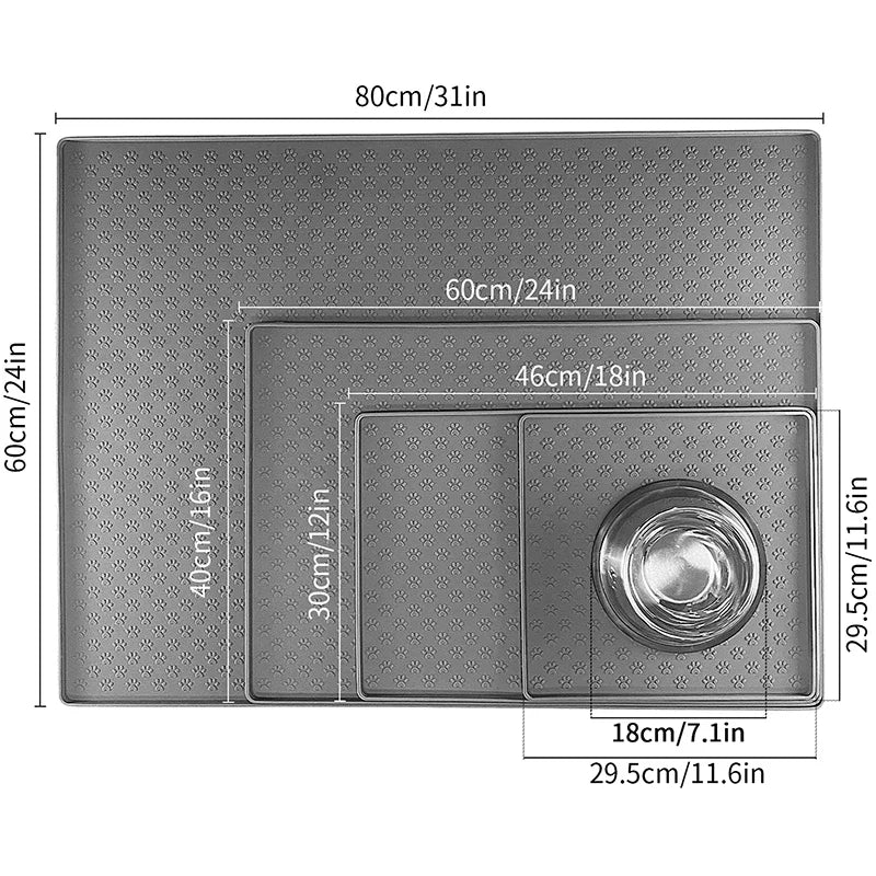 Premium Pet Feeding Mat — Size guide