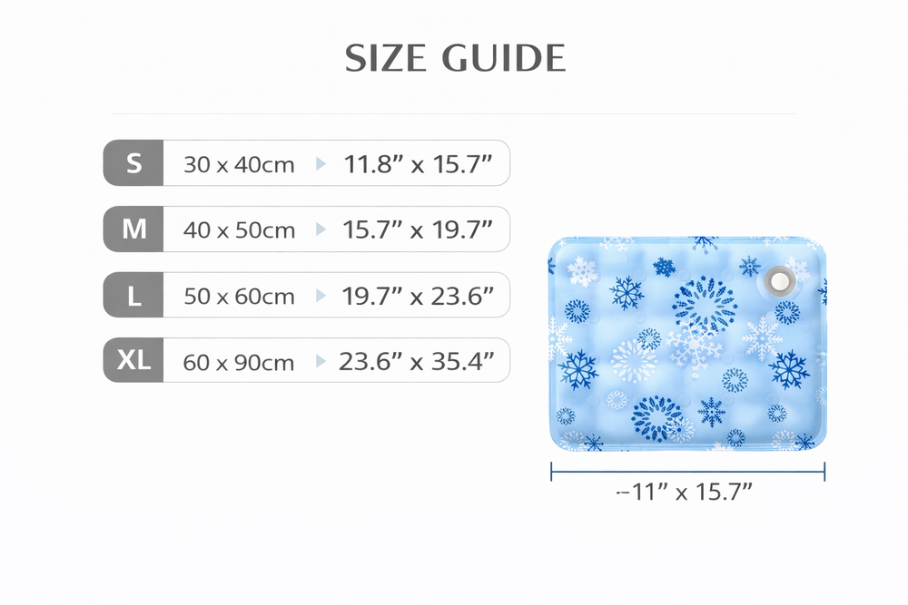 Pet Cooling Water Mat — Size guide